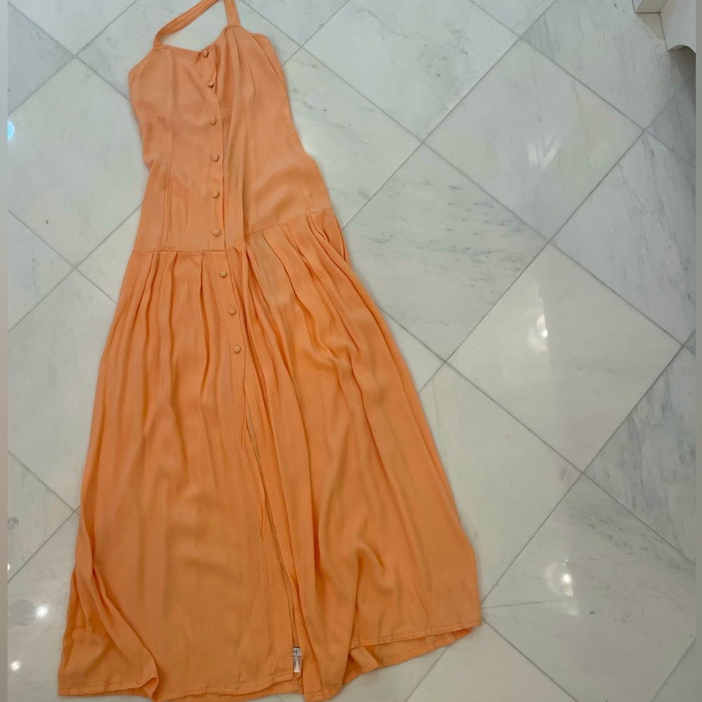 Women’s Halter Maxi Dress in Peach Orange
